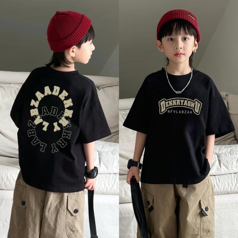 (ผ้าฝ้าย 100%) 2026 COD  เสื้อยืดเด็ก พิมพ์ลายการ์ตูนน่ารัก เสื้อยืดคอกลม เหมาะสำหรับเด็กอายุ 6-13 ปี Cotton 100 % K036