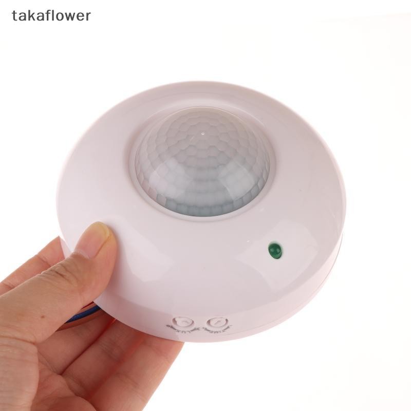 Takaflower 1 ชุด AC110-240V เพดาน PIR Super Slim Motion Sensor Light Human Body เครื่องตรวจจับอินฟราเรด 180 องศาตรวจจับช่วงใหม่