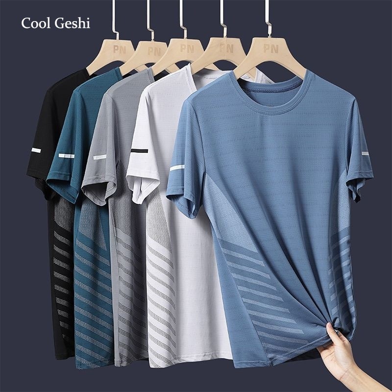 เสื้อยืดแขนสั้น เสื้อยืดคอกลมแห้งเร็ว/ระบายอากาศ/ดูดซับเหงื่อ/เย็นสบาย ผ้าน้ำหนักเบา สวมใส่สบาย