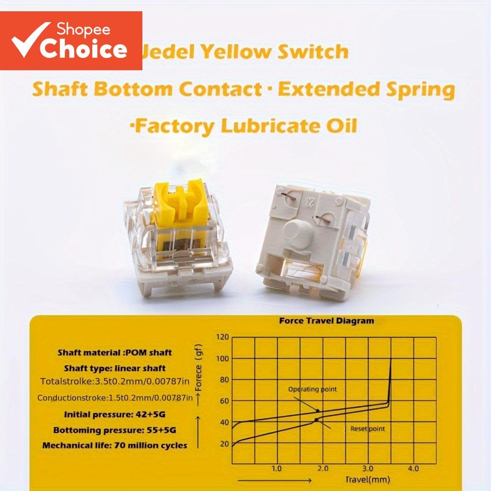 35PCS Lubed คีย์บอร์ด, 3 Pins POM Hot Swapping Mx สวิทช์เงียบ RGB LED Gaming ใช้งานร่วมกับคีย์บอร์ด,Typewriter