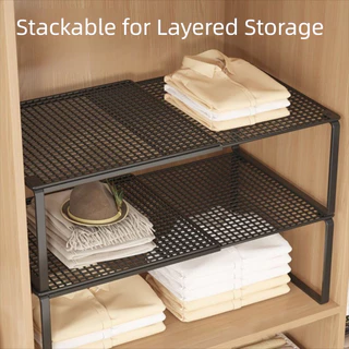 ADVA ตู้เสื้อผ้า Organizer, ขยายชั้นวางตู้เสื้อผ้าแบบปรับได้, DIY โลหะ Retractable ตู้เสื้อผ้า Divider Board ห้องครัว