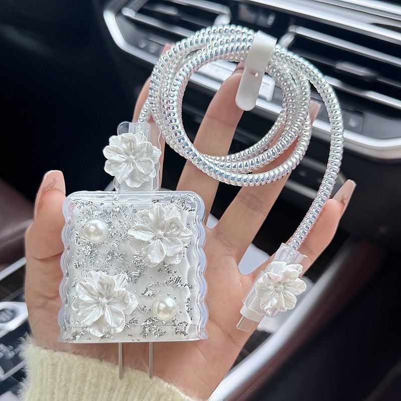 ใหม่สําหรับปี 2026 Pearl Girl Universal สําหรับ vivoS20/x200 Charger เคสป้องกัน 90w เคสป้องกันสายเคเบิลข้อมูล S19/Y7720250609