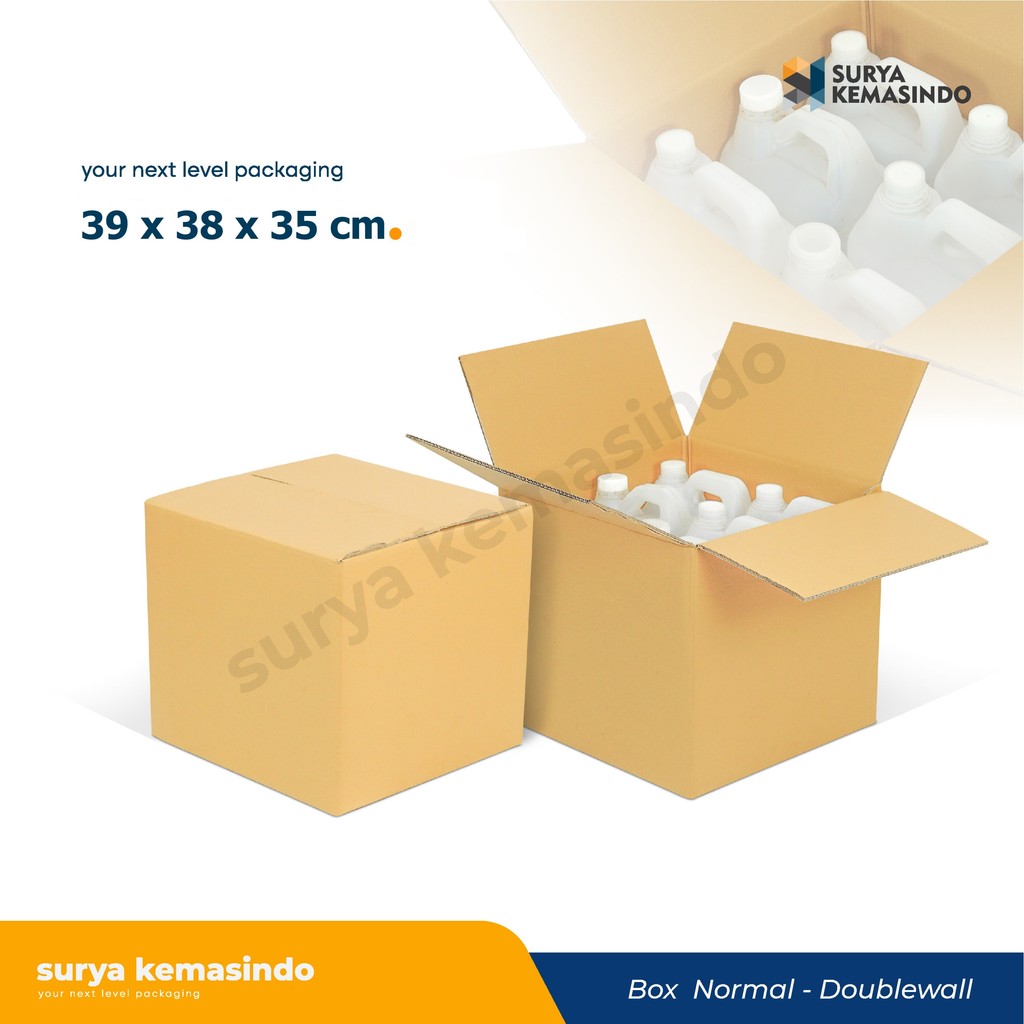 กล่อง 39X38X35 (6x5 L Jerry Can) กระดาษแข็ง/บรรจุ/แพ็ค/กล่อง/ผนังคู่/ปกติ/A1/สูง 10/สูง35