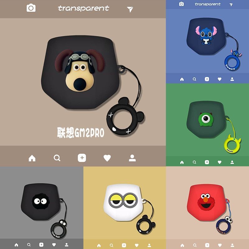 Lenovo GM2pro หูฟังป้องกันกรณี GM2pro หูฟังไร้สายบลูทูธการ์ตูนซิลิโคน Shock-proof Conjoined