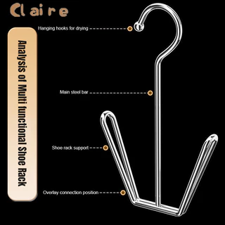 COD ไม้แขวนตากรองเท้าสแตนเลส แขวนรองเท้า ถุงเท้า Claire
