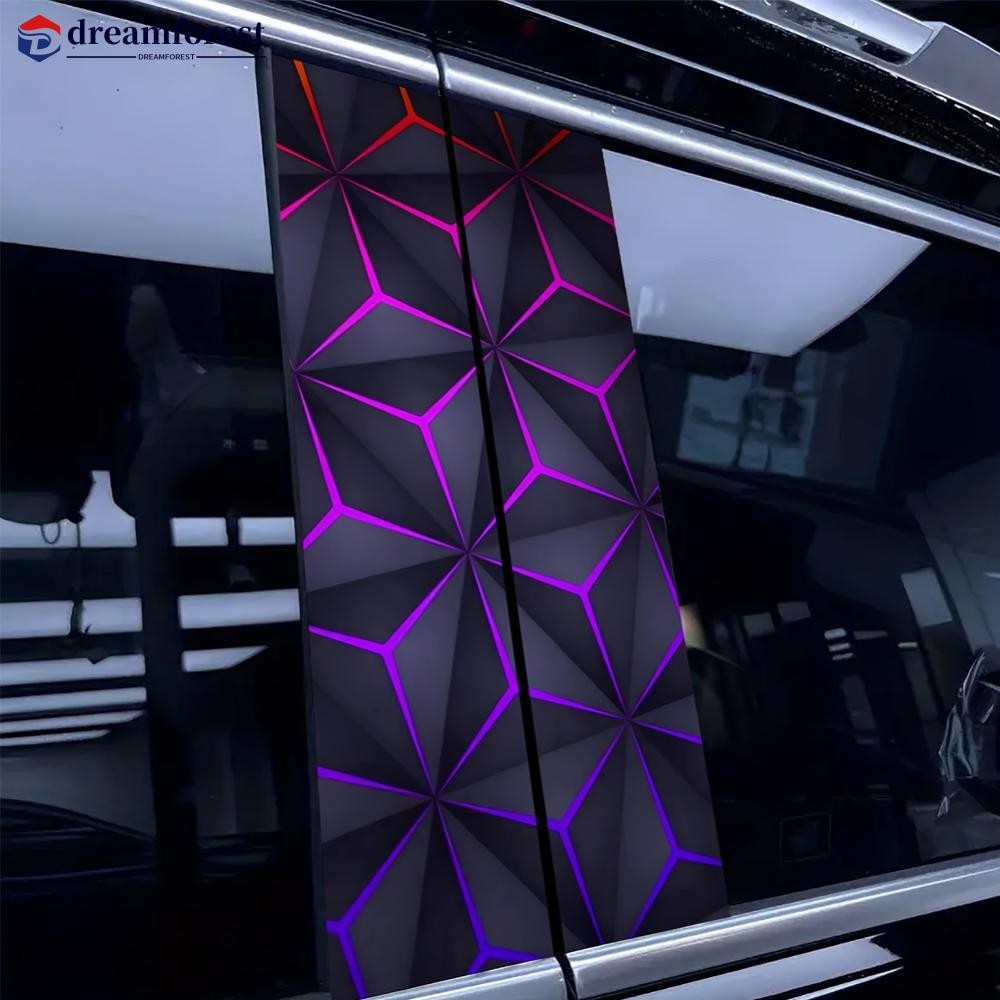 DFS 2 ชิ้นสติกเกอร์รถ B เสาศูนย์คอลัมน์ครอบคลุม DIY สติกเกอร์ตกแต่งกันรอยขีดข่วนกันน้ํา