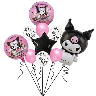 Sanrio คุโรมิ ลูกโป่งฟอยล์ ชุดลูกโป่ง วันเกิด HAPPY BIRTHDAY ลูกโป่งเซต ลูกโป่งวันเกิด สําหรับตกแต่งปาร์ตี้วันเกิด