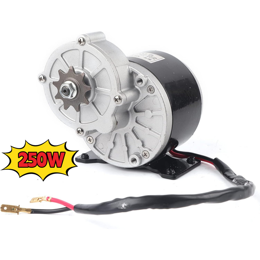 แรงบิดสูง 12V 250W มอเตอร์เกียร์ลดไฟฟ้าสําหรับ E-Bike, สกู๊ตเตอร์, และมอเตอร์, รุ่น MY1025Z2, เฟือง 