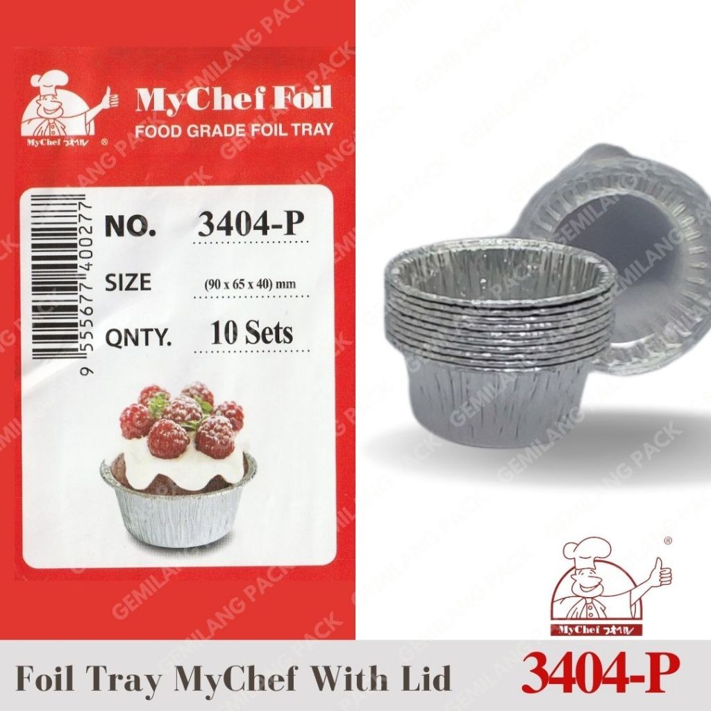 ถาดฟอยล์ Mychef 3404-P 10 ชุดพร้อมฝาปิด