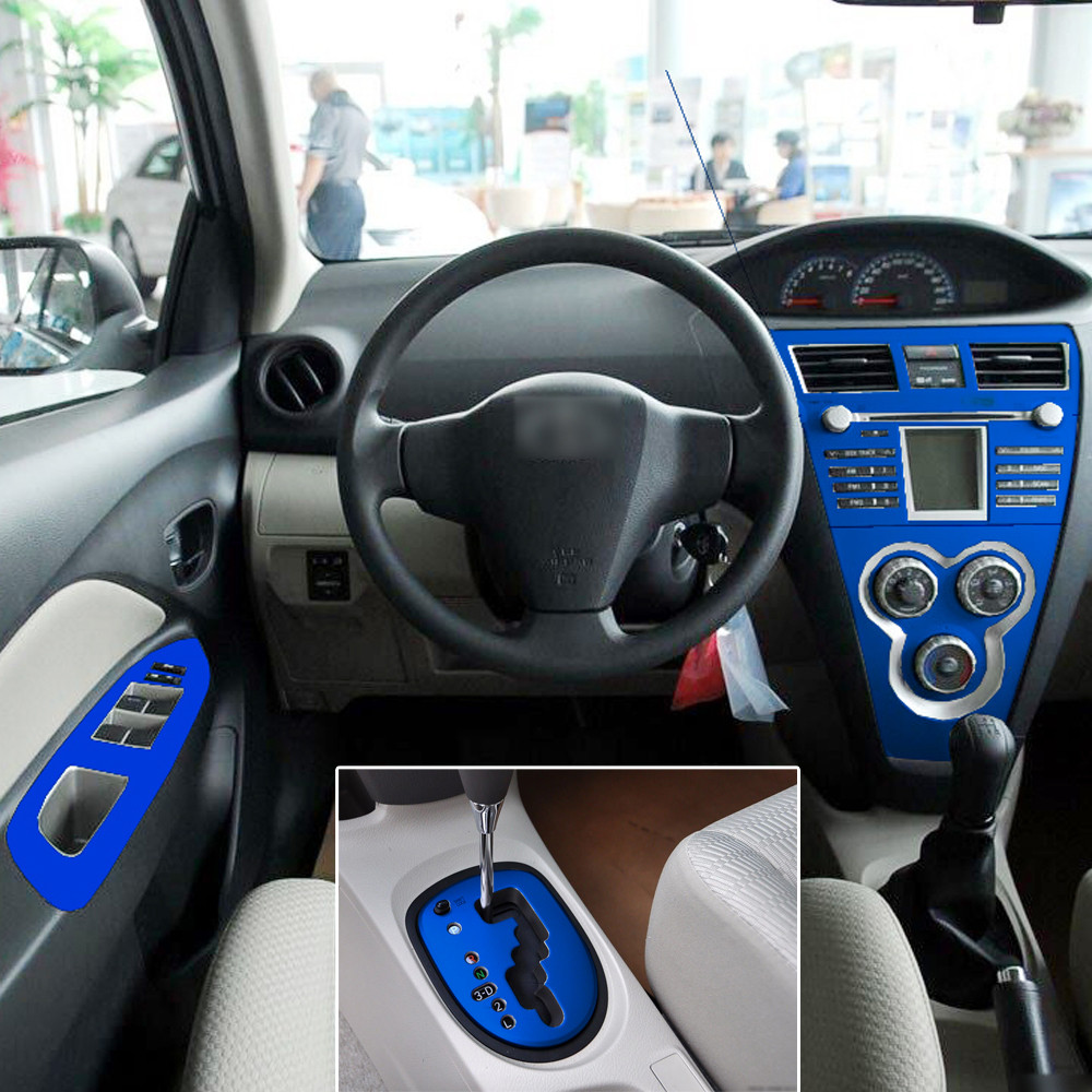 สําหรับ Toyota Vios 2008-2013 รถ-Styling 3D/5D คาร์บอนไฟเบอร์ภายในรถคอนโซลกลางเปลี่ยนสี Molding สติกเกอร์ Decals