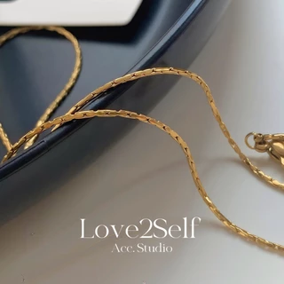 Love2Self X204 Minimalist 1 มม.สร้อยคอโซ่บางสําหรับผู้หญิง Non Tarnish สแตนเลสผู้หญิงสร้อยคอไม่ซีดจาง