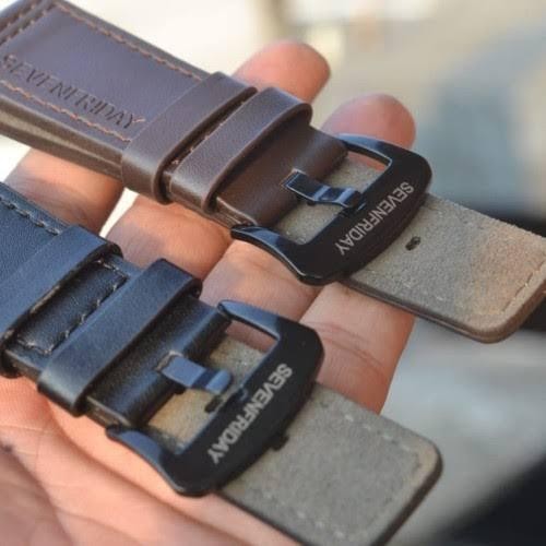 คุณภาพดีที่สุด~ [เฉพาะสาย] SF 7friday leather 28mm สายนาฬิกาผู้ชายเซเว่น - สีดํา