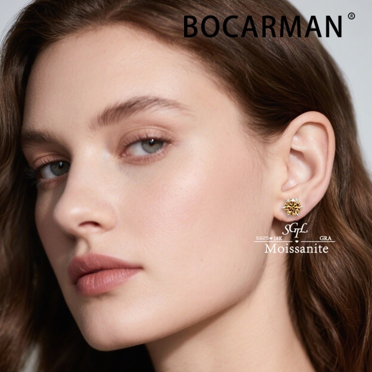 0.6CT/1CT/2CT/4CT/6CT/10CT คู่คุณภาพสูง 18K Gold Plated Sterling Silver Six-Prong Synthetic Moissani