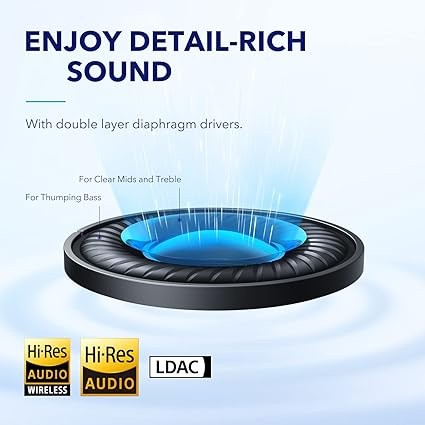 Local Anker Soundcore Space Q45 ชุดหูฟังบลูทูธไร้สาย 5.3 ตัดเสียงรบกวน LDAC Hi-Res สําหรับเล่นเกม ราคา ถูกที่สุด ดีลบีเคเค แกลเลอรีภาพที่ 3