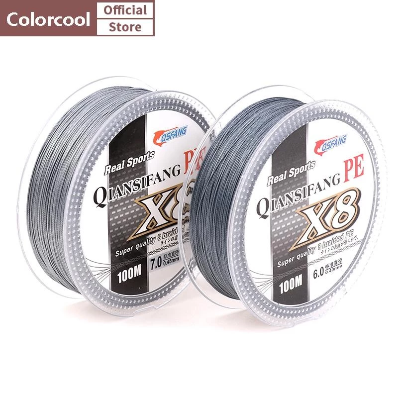TH 100M 8 Strands PE สายตกปลา Multifilament สายตกปลาที่แข็งแกร่ง Travel Sea/Stream สายตกปลา HH