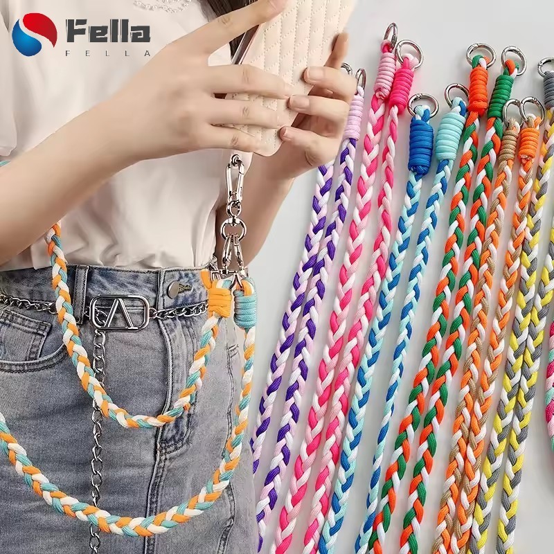 [AM3C]แพ็คเชือกเส้นเล็กโทรศัพท์แบบถัก 3-in-1 1-3 ชิ้น | ช่องใส่บัตร&สายปรับระดับได้ | การออกแบบแบบพับได้ขนาดกะทัดรัดขนาด 60 ซม | ชุดครอสโอเวอร์และคอ | วัสดุทอทนทาน