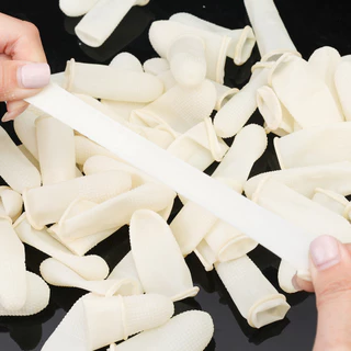50ชิ้นทิ้งสวมทนปลายนิ้วป้องกันถุงมือขนาดเล็ก-ลื่นป้องกันคงที่ทนทานยางนิ้วCots