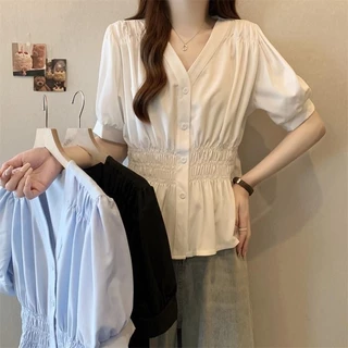 [HY] M-4XL เสื้อแขนสั้นสไตล์ใหม่สำหรับผู้หญิง:sizeใหญ่ สีทึบ กางเกงยืดหุ่นบาง-