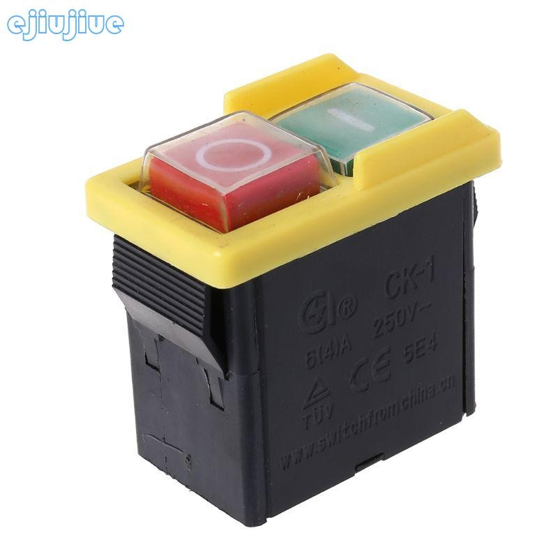 Cc สวิตช์ช่างไฟฟ้าเครื่องมือปุ่มสตาร์ทแม่เหล็กไฟฟ้า AC250V ล็อคตัวเอง