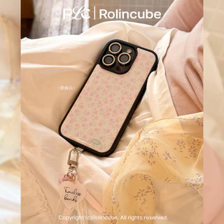 Huiwanju ดอกไม้สําหรับ iPhone16ProMax โทรศัพท์มือถือกรณีอีพ็อกซี่ iPhone16Pro ง่าย ins เหมาะสําหรับ 14Pro ขอบดํา 14ProMax รวมทุกอย่าง 15Pro/15ProMax