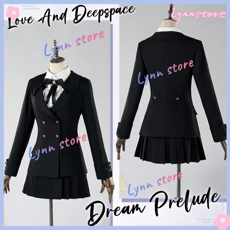 LOVE และ DEEPSACE คอสเพลย์เครื่องแต่งกาย MCs DREAM PRELUDE ชุดสีดำกระโปรงชุดอุปกรณ์เสริมเกม.Cosplay 