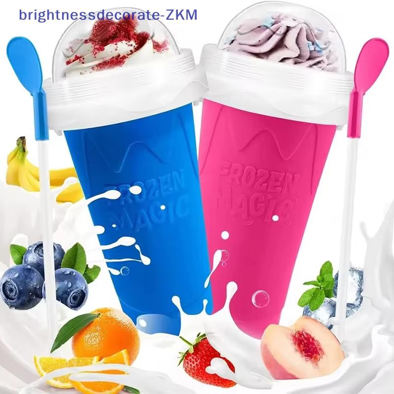 [ความสดใส] Slushie Cup, Slushy Maker Cup, Frozen Magic Squeeze Cups For Juice Milk Yogurt Ice Cream 