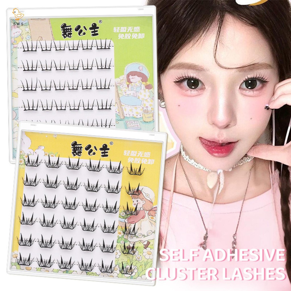 【จัดส่งในพื้นที่】ขนตาปลอมมีกาวในตัว สีดำอ่อนนุ่ม  เหมาะกับคนที่ต้องการความเร็วในการ
