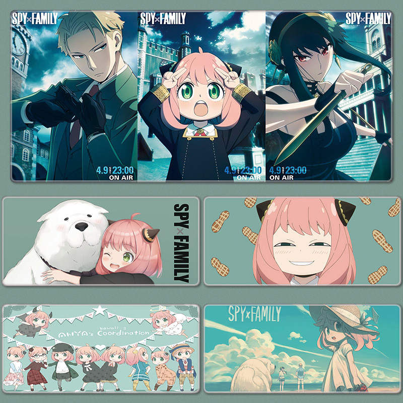 SPYFAMILY แผ่นรองเมาส์ XXL Anya Forger แผ่นรองคีย์บอร์ดอะนิเมะ Loid Forger แผ่นรองเมาส์ Yor Forger Deskpad
