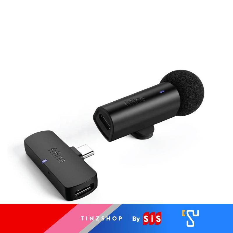 [Tinzshop]Fifine m6 usb-c wireless lapel mic FOR ANDROID ต่อมือถือได้ ทำ ASMR ได้ สินค้ารับประกันศูน