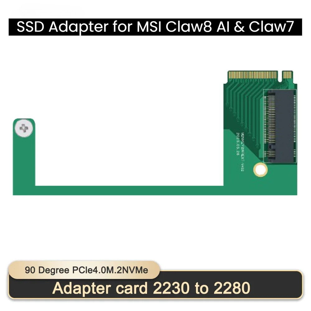 MSI Claw 8 Ai + SSD NVMe 2230 ถึง 2280 Extension Converter อะแดปเตอร์ Claw 7 ดัดแปลงการ์ด Adaptor ขย