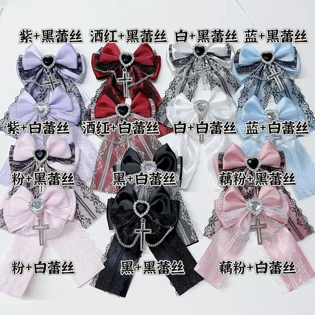 Original Chain Bud Style Hair Accessories Multi-color into Fashion Pain Bag Bow High Color Value Dark Gothic Cross