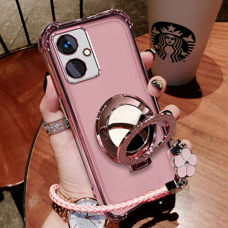 เคส เคสโทรศัพท์ OPPO A97 5G เคสใสแบบนุ่มป้องกันการชนกันกันชนแม่เหล็กวงแหวนกระจกฝาครอบกันกระแทก sjfss