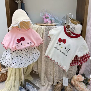 เสื้อยืดแขนสั้นเด็กผู้หญิงทรงหูไม้แบบใหม่ฤดูร้อนเสื้อผ้าเด็ก…