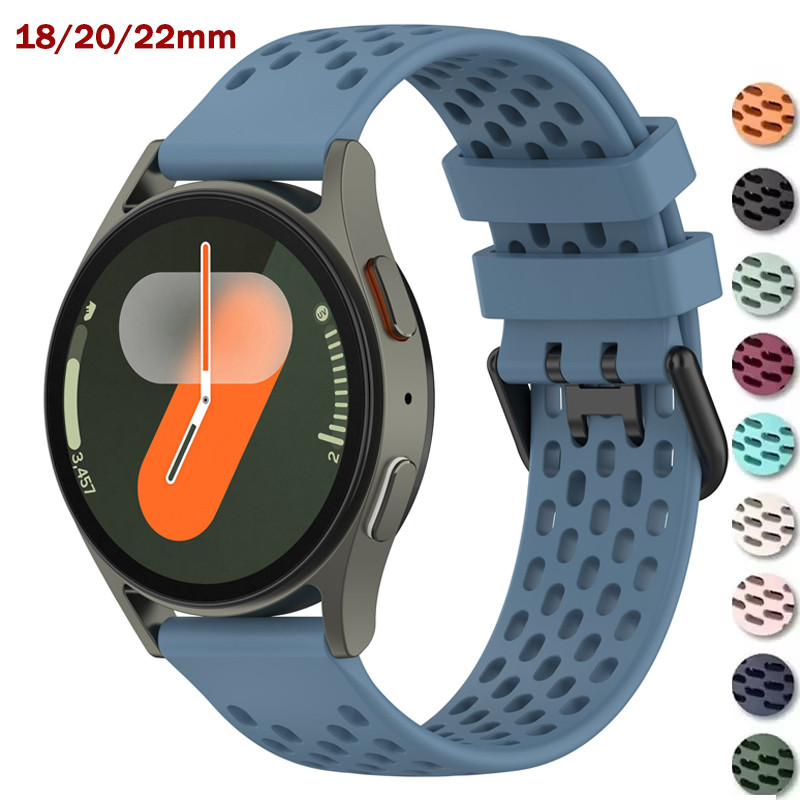 18 มม.20 มม.22 มม.ซิลิโคนสําหรับ Samsung Galaxy Watch 7/6/5/4/FE เกียร์ S3/Active2 กีฬาสําหรับ Huawei GT4 GT3 2E Garmin Venu 3S 2S