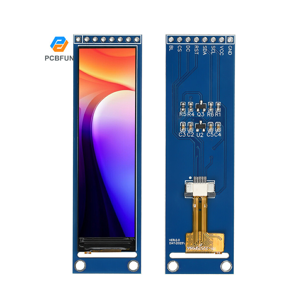 Pcbfun 2.25 นิ้ว TFT Lcd โมดูลหน้าจอ ST7789 หน้าจอขนาดเล็ก 76 * 284 โมดูล Lcd Full View Spi หน้าจอสี
