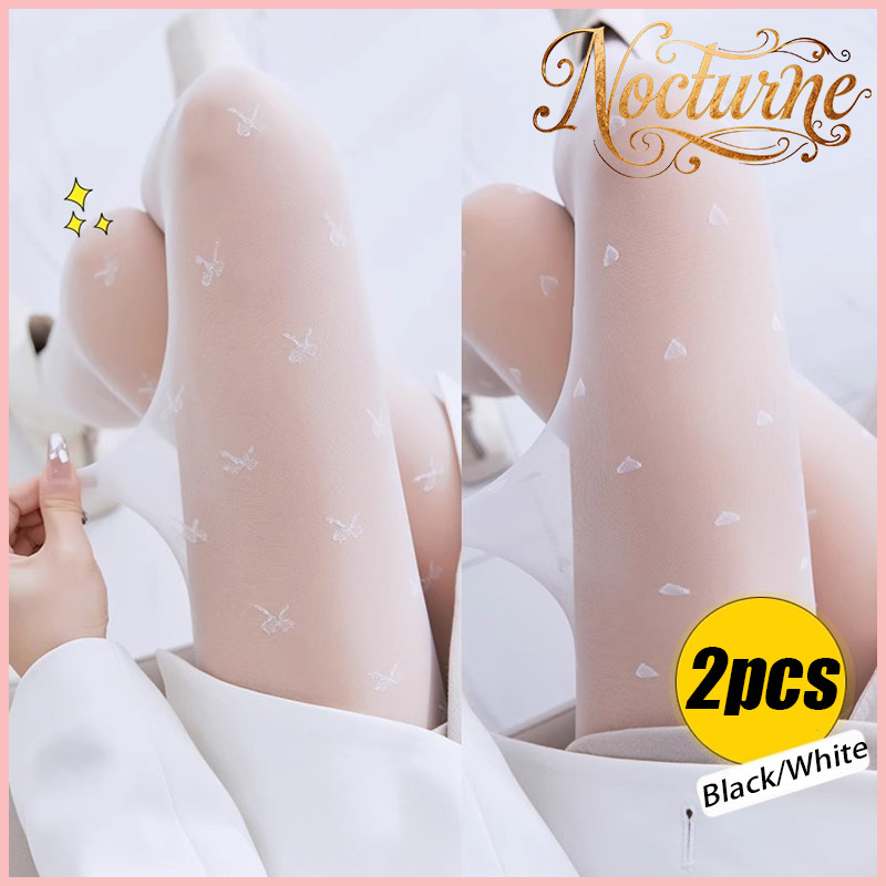 ถุงน่องลายจุดสีดำสำหรับผู้หญิง บางเฉียบ เซ็กซี่ ป้องกันอุปสรรค พลางขา ชุดจั๊มสูท