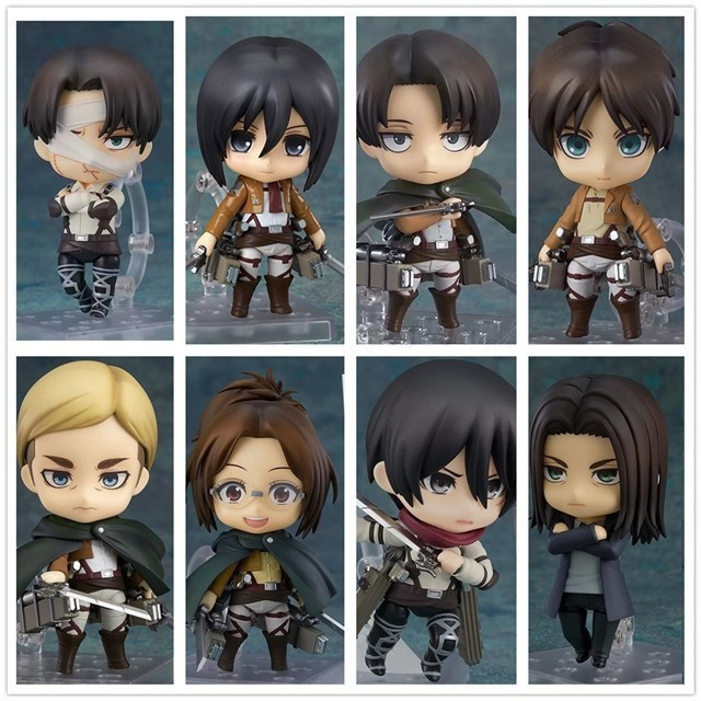 Nendoroid Attack on Titan Action Figure Eren Levi Mikasa Ackerman Hans Zoe Reiner Erwin Smith Movabl