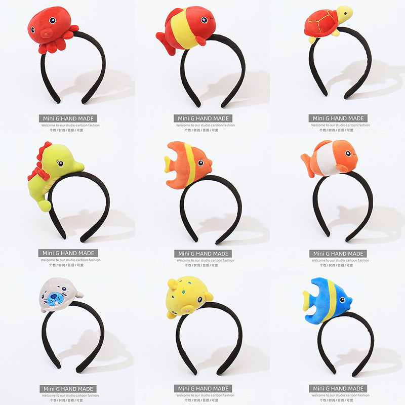 Clownfish ที่คาดผมกุ้งปูผม Hairpin ที่คาดผมการ์ตูนสัตว์ทะเลเด็ก Photo Octopus เครื่องประดับหญิง