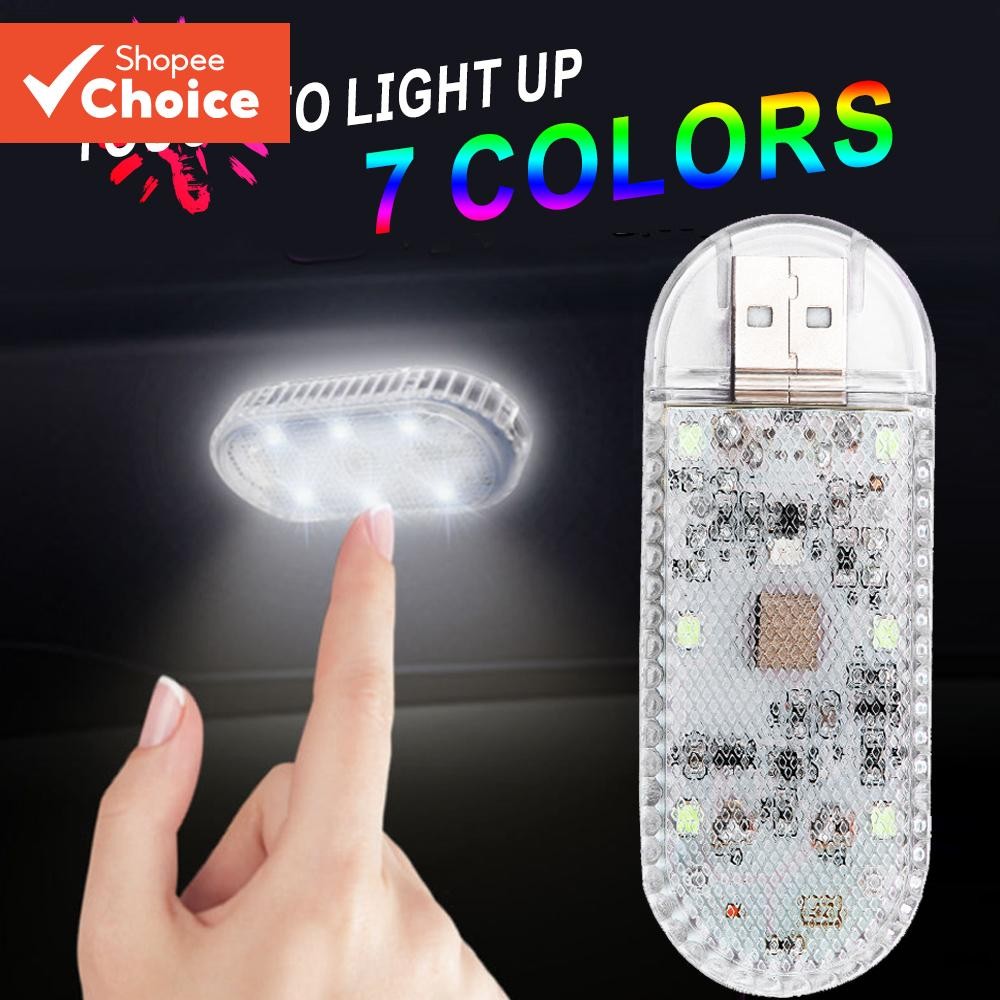 โคมไฟอ่านหนังสือ Led 6 ดวง ชาร์จ USB สําหรับติดเพดานรถยนต์