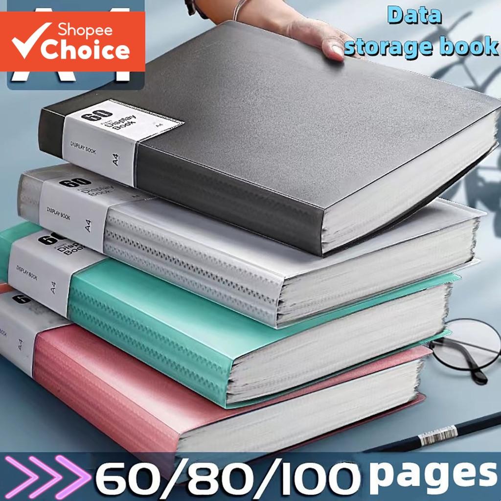 โฟลเดอร์ ก4 ใสแทรก 60/20 หน้าหนังสือข้อมูลสําหรับนักเรียนเพื่อจัดระเบียบหลายชั้นความจุขนาดใหญ่และกระดาษทดสอบหลายใบ