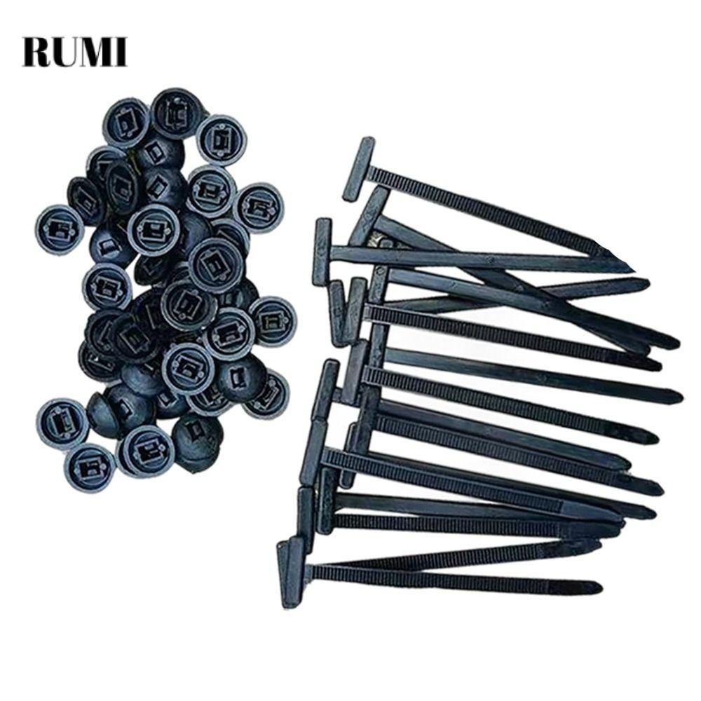 รูมิ‌ 20/50100 ชิ้น Heavy Duty ไนลอน Zip Ties,ไนลอนหัวเข็มขัดสาย Tie Retainer ไนลอน Universal Cable Tie Buckle, ของขวัญ Self-Locking อเนกประสงค์ Tie Holder รถทุกวันซ่อม