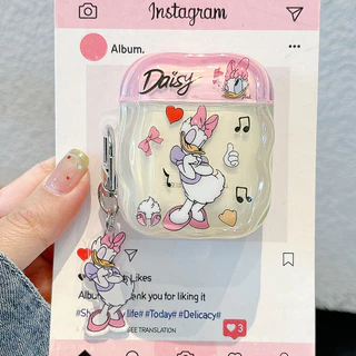 Donald Duck + จี้ขอบหยักสําหรับ AirPods 4/3/2/1/Pro/Pro2 หูฟังปลอก