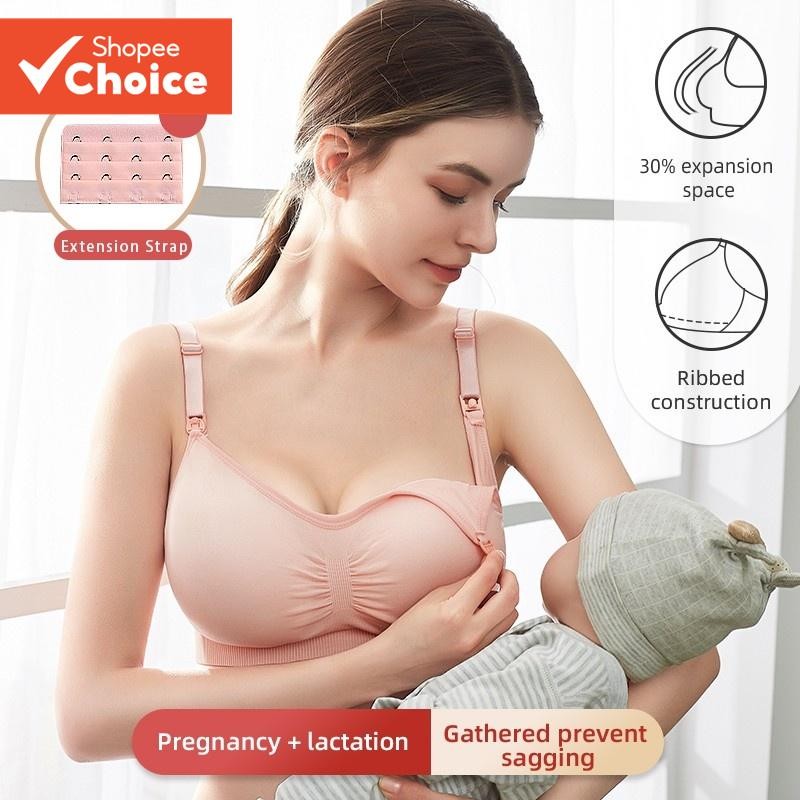 ชุดชั้นในพยาบาลคนท้องชุดชั้นในนอนไร้สายสําหรับการตั้งครรภ์และให้นมบุตร-ผ้าฝ้ายนุ่มพิเศษระบายอากาศถ้วยยืดหยุ่นสําหรับ24/7ความ