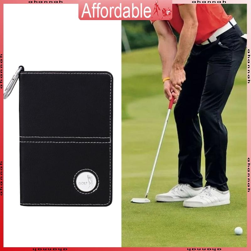 AH หนังนุ่มกอล์ฟ Performance Scorecard Holder พร้อม.Score Card.Book.Golf.Yardage Noteboo