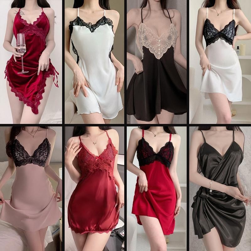 ชุดนอนเซ็กซี่ เดรสลูกไม้ สายสะพายไหล่ปรับได้ ผ้าคุณภาพดี สวมใส่สบาย หลากหลายสไตล์ 🚚พร้อมส่งจากไทย