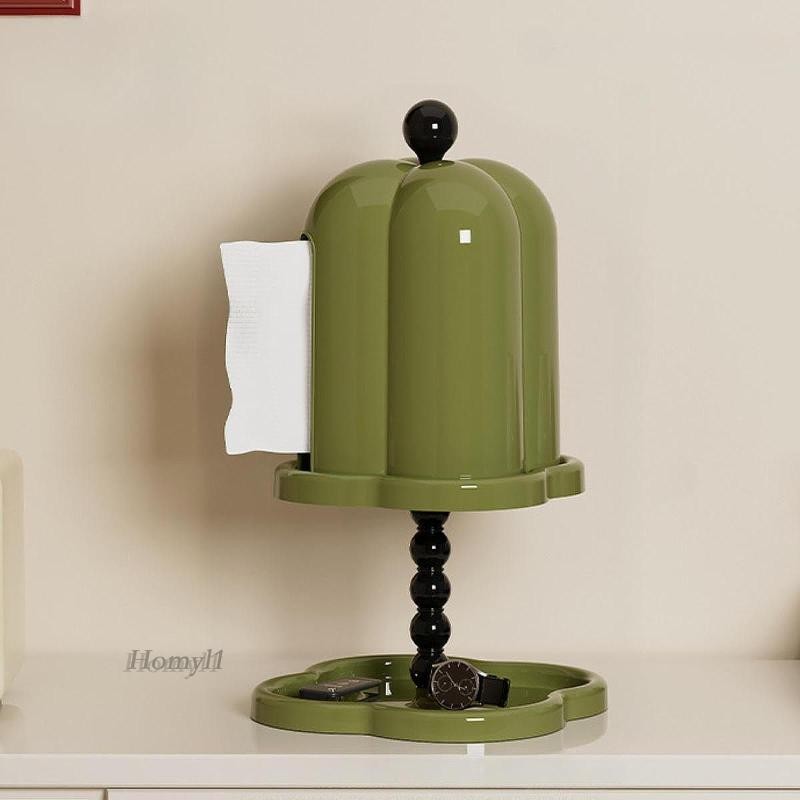 [โฮมิล1] ฝาครอบเนื้อเยื่อพร้อมถาดกล่องเก็บกระดาษเช็ดปากสําหรับเคาน์เตอร์ห้องน้ําคาเฟ่ - รูปที่ 3