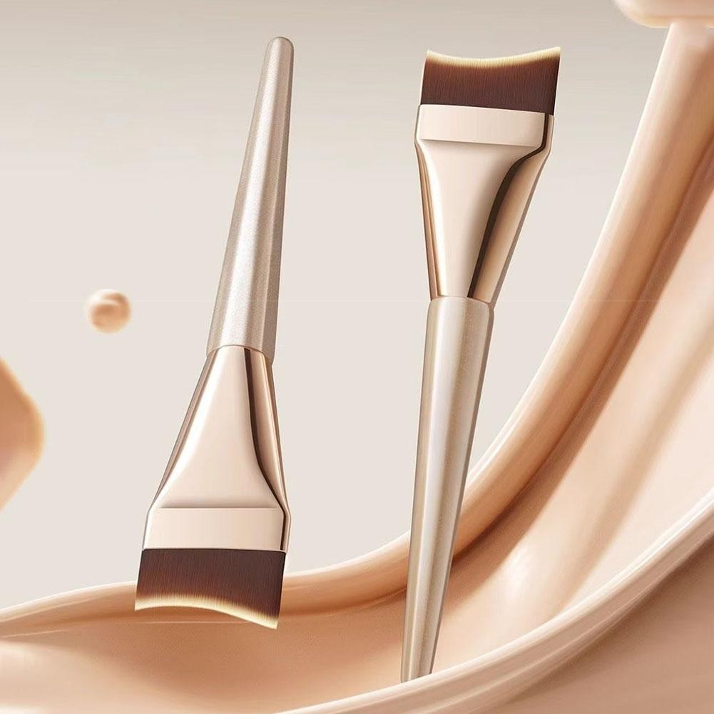 BUY 1 TAKE 1Champagne Color Flame แปรงแต่งหน้า Ultra-thin แปรง Foundation Fishtail แต่งหน้า U3L4