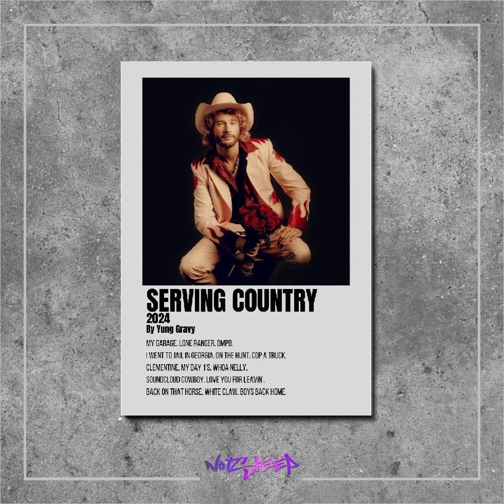 โปสเตอร์ไม้ปกอัลบั้มเพลงให้บริการประเทศ Yung Gravy Wall ตกแต่งความงาม band โลหะ hd notsleepstore