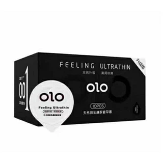 ถุงยางอนามัย (10ชิ้น/1กล่อง) แบบบาง ขนาด 0.01 มิล ถุงยาง Olo **ไม่ระบุชื่อสินค้าหน้ากล่อง**