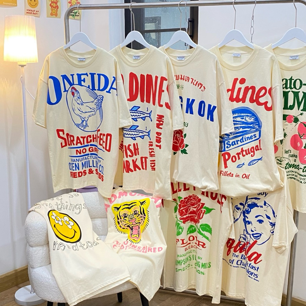 COD✅ (จัดส่งในกรุงเทพฯ) MAO Shop ❗️เสื้อหวานๆ| พร้อมส่ง🧸เสื้อยืดโอเวอร์ไซส์ Oversize ผ้าดิบ SHE รวมลาย เสื้อน่ารัก